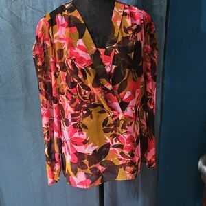 CAbi - Mia Blouse 4251 Floral 2 Piece Shirt Blouse - Large - NWOT